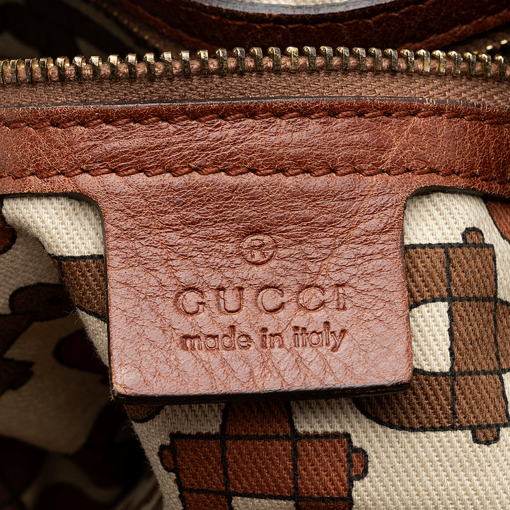 Gucci Guccissima Leather Indy Large Satchel (SHF-19577)
