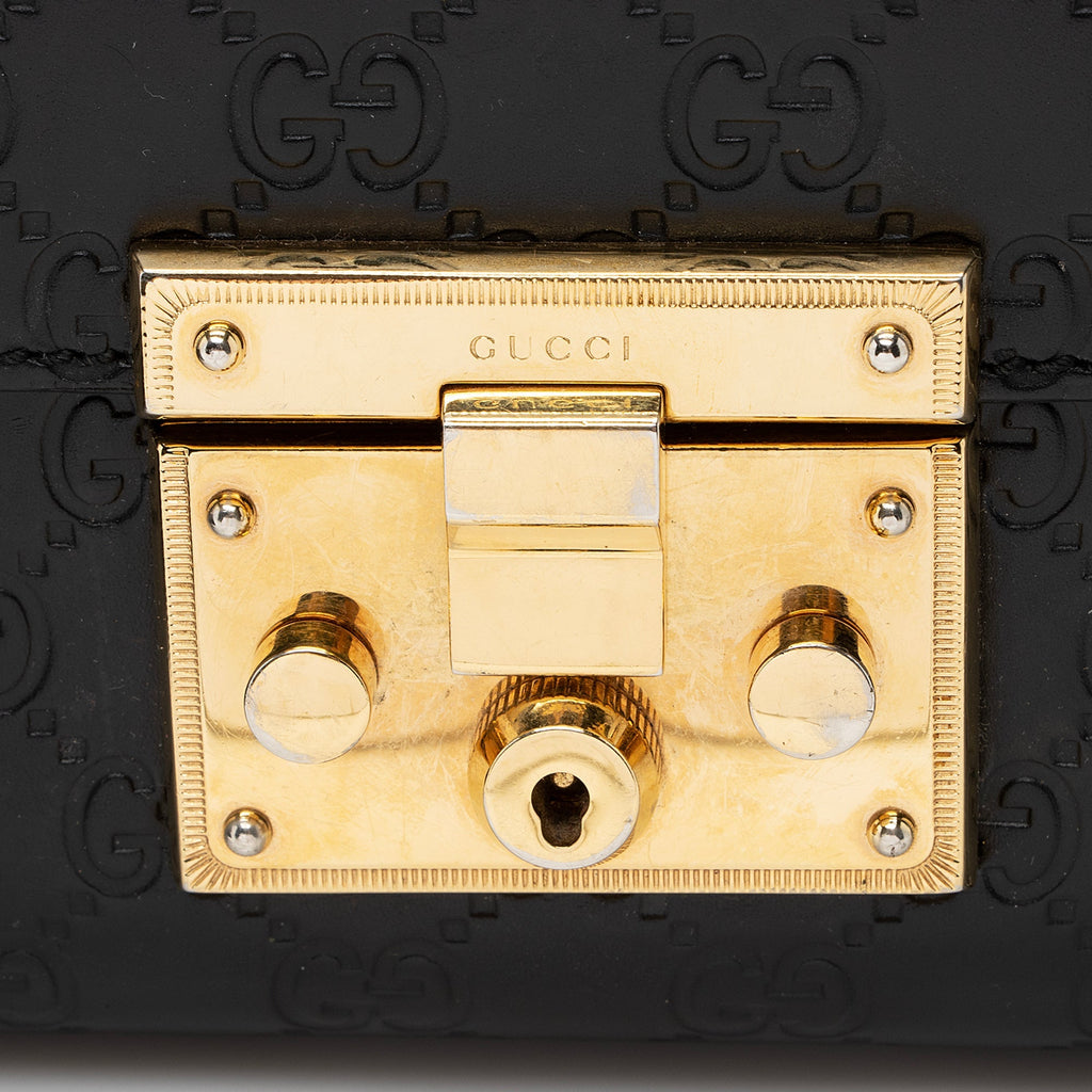 Gucci Guccissima Leather Padlock Medium Shoulder Bag (SHF-22514)