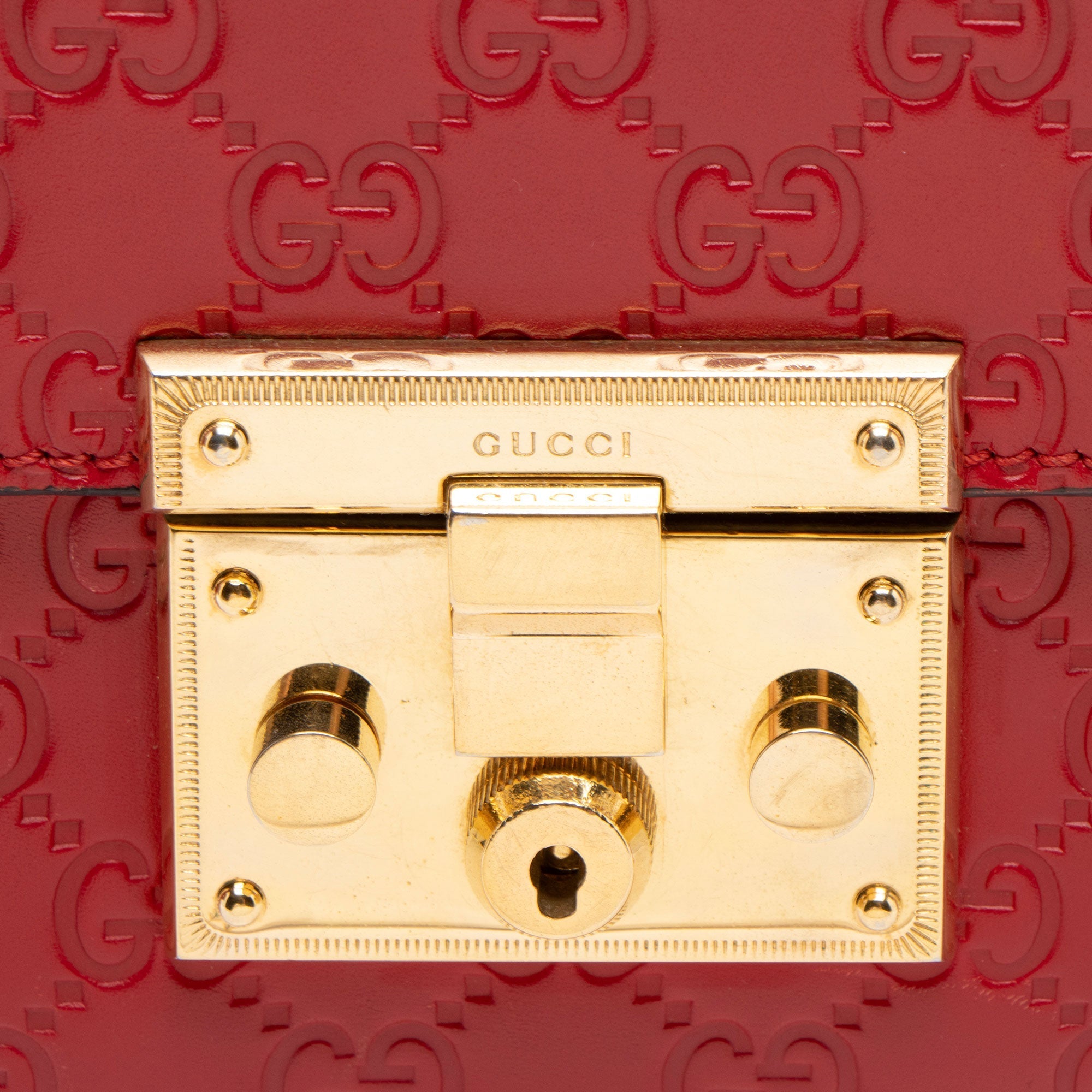 Gucci Guccissima Leather Padlock Medium Shoulder Bag (SHF-83LvCg)