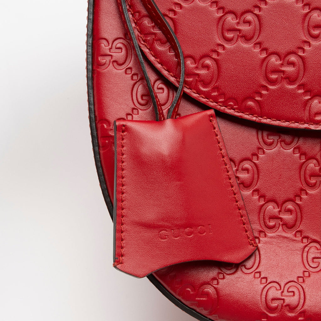 Gucci Guccissima Leather Padlock Saddle Medium Shoulder Bag (SHF-hLwZmE)