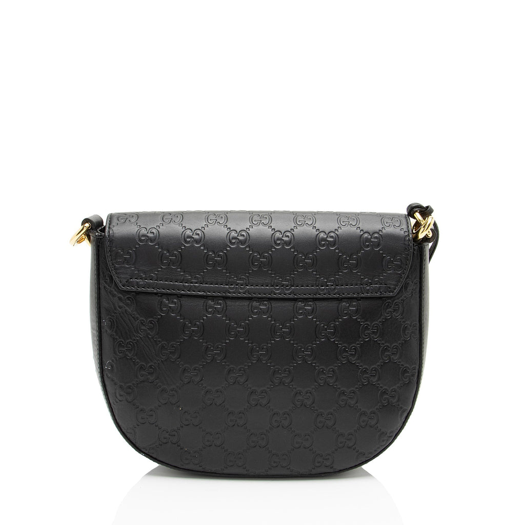 Gucci Guccissima Leather Padlock Saddle Medium Shoulder Bag