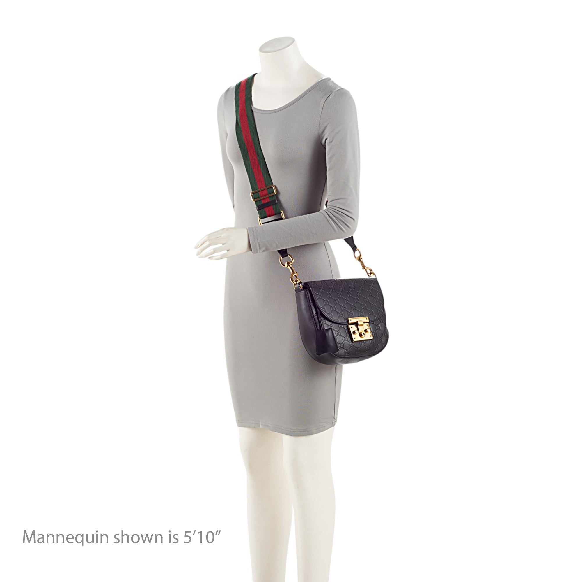Gucci Guccissima Leather Padlock Saddle Medium Shoulder Bag