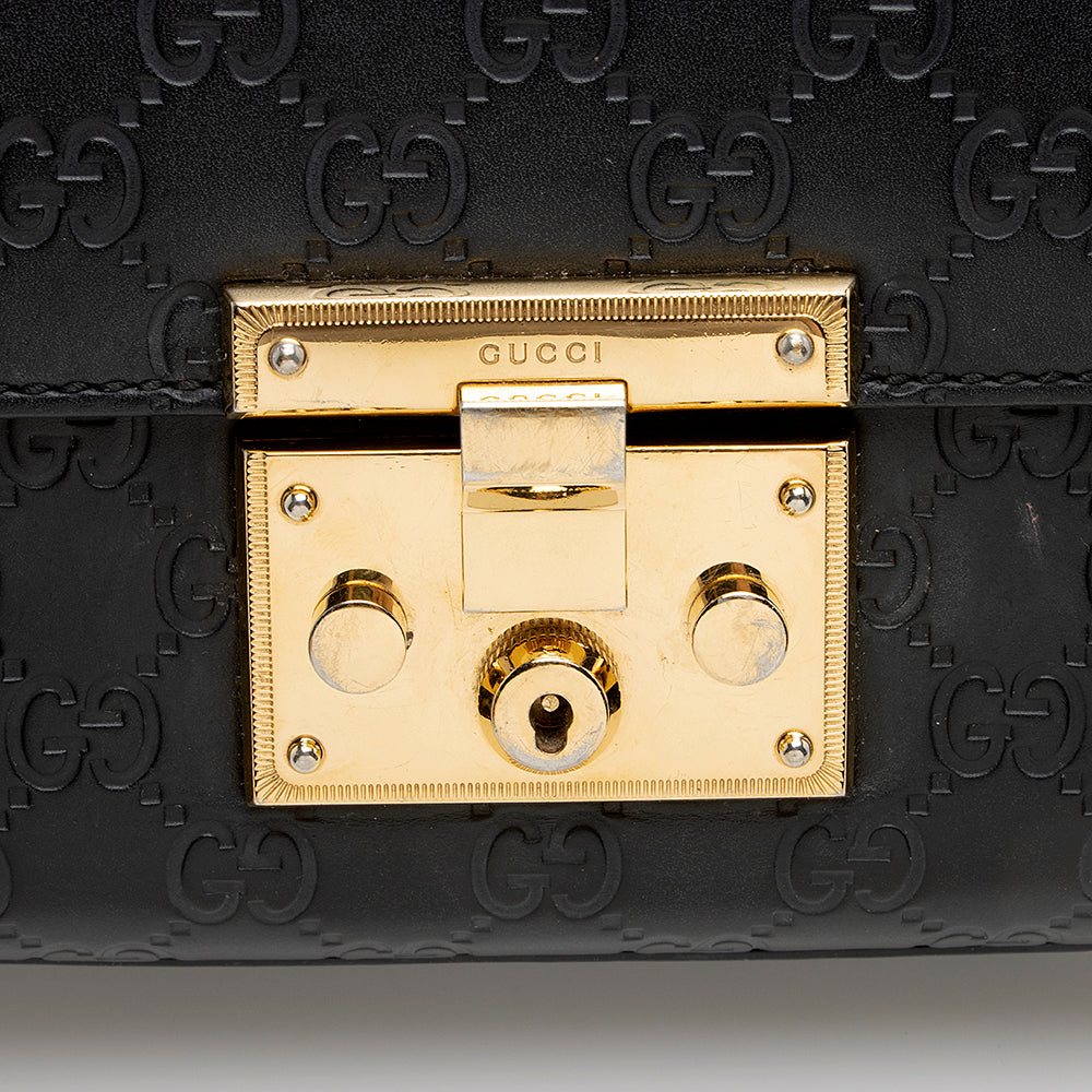 Gucci Guccissima Leather Padlock Small Shoulder Bag (SHF-21759)
