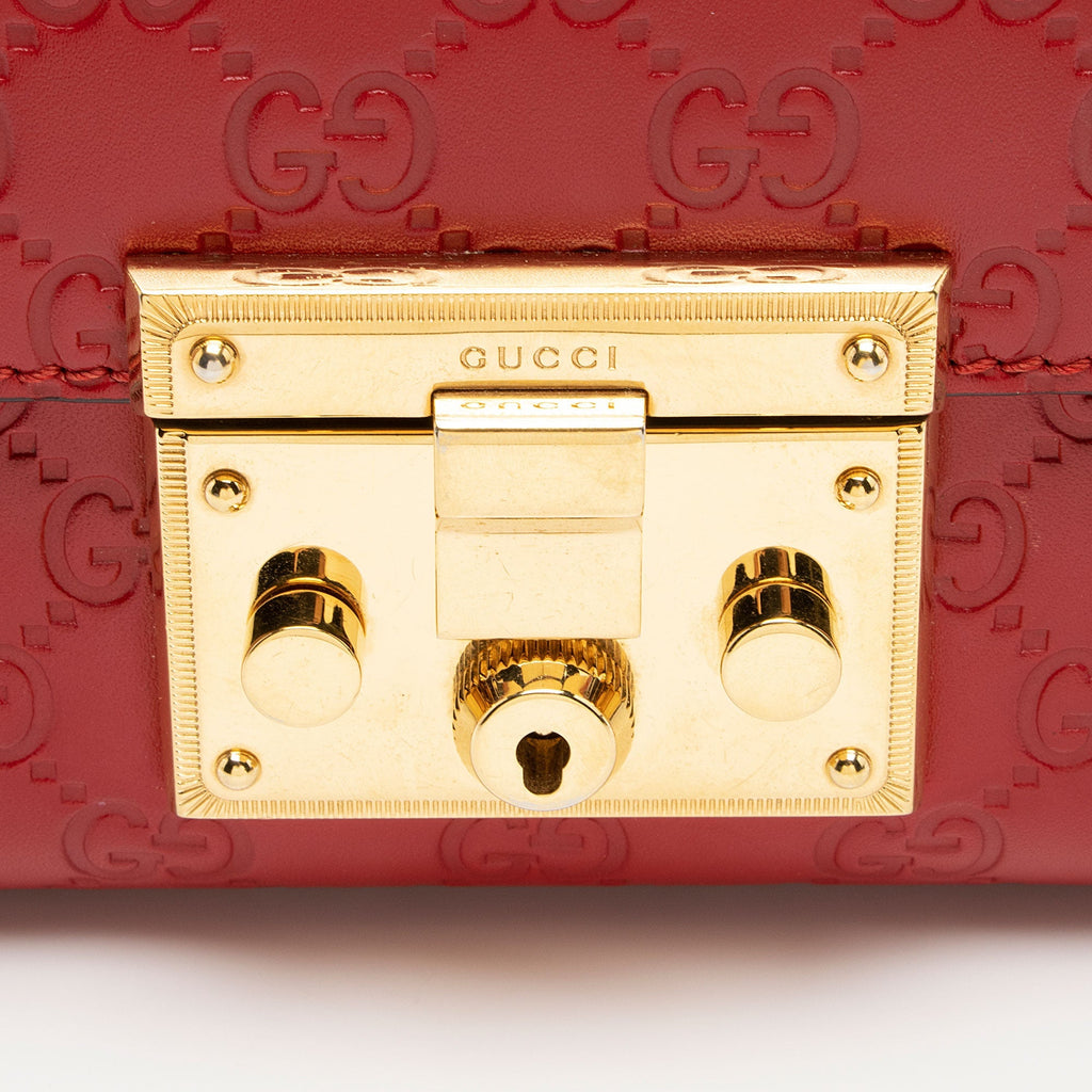 Gucci Guccissima Leather Padlock Small Shoulder Bag (SHF-SFYeCH)