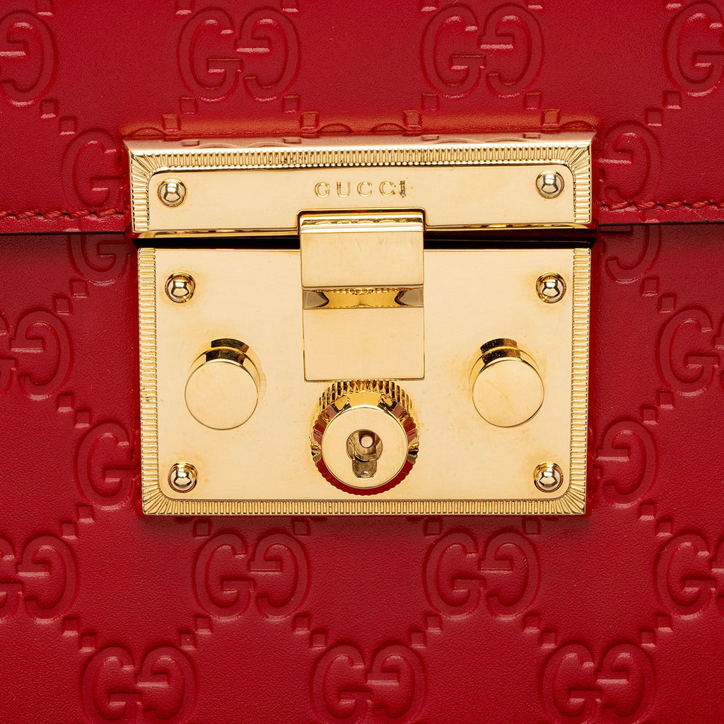 Gucci Guccissima Leather Padlock Small Top Handle