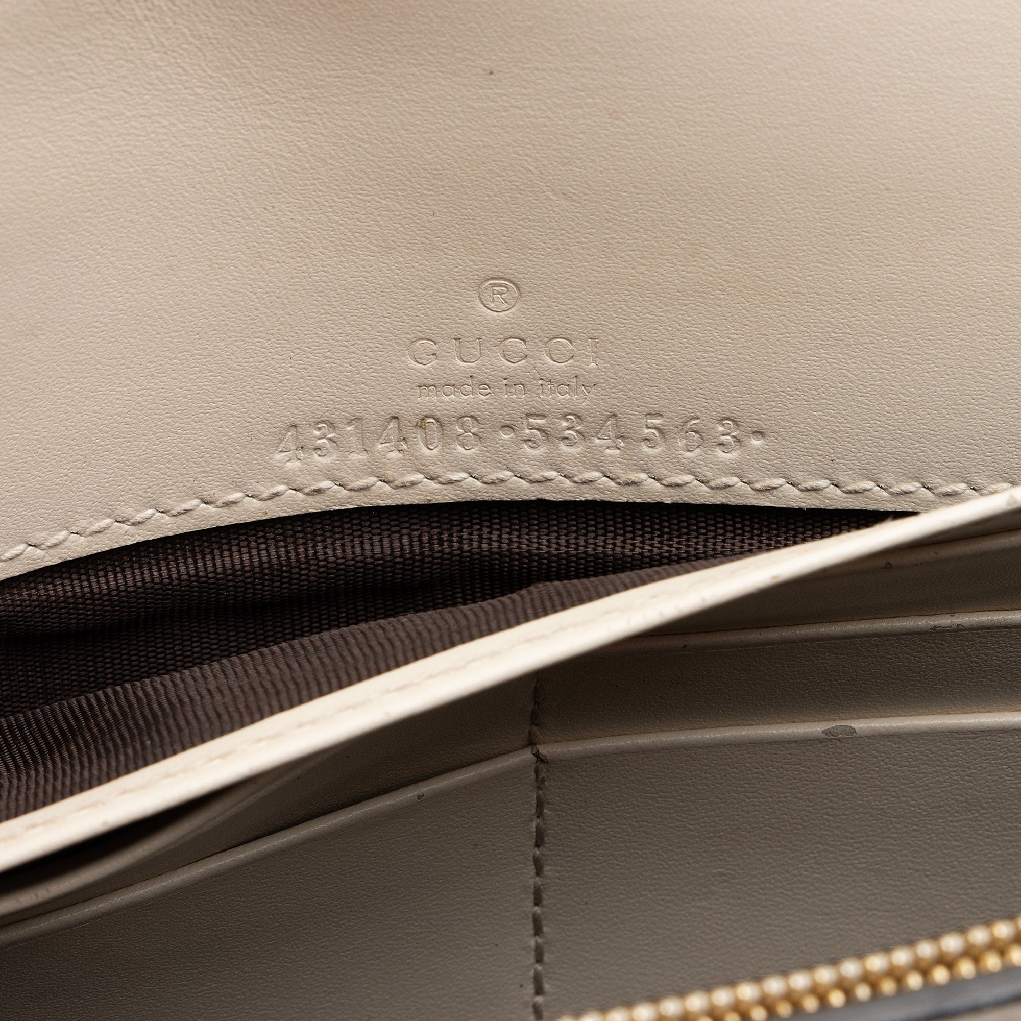 Gucci Guccissima Leather Signature Bow Mini Wallet on Chain