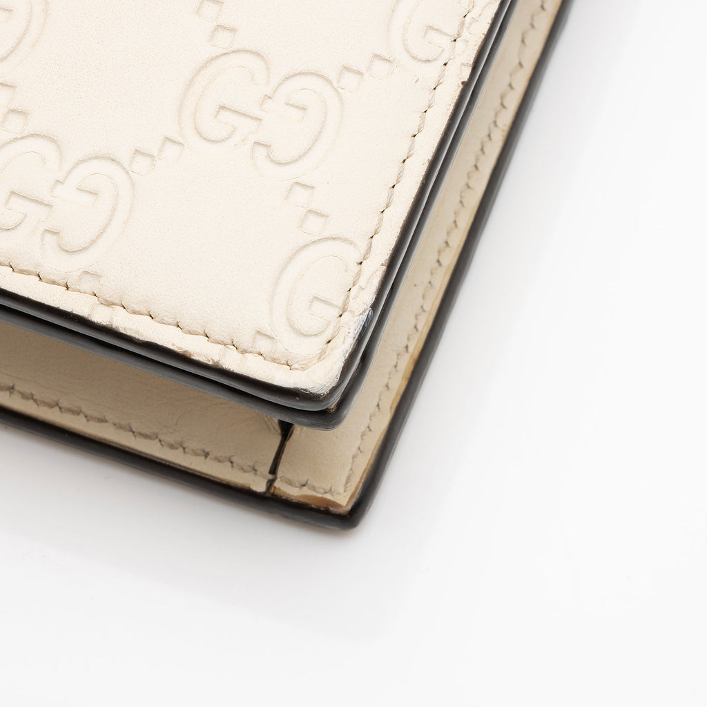 Gucci Guccissima Leather Signature Bow Mini Wallet on Chain