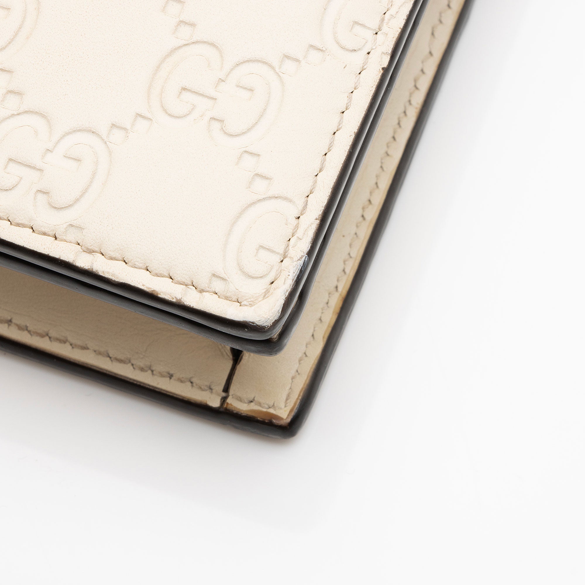 Gucci Guccissima Leather Signature Bow Mini Wallet on Chain