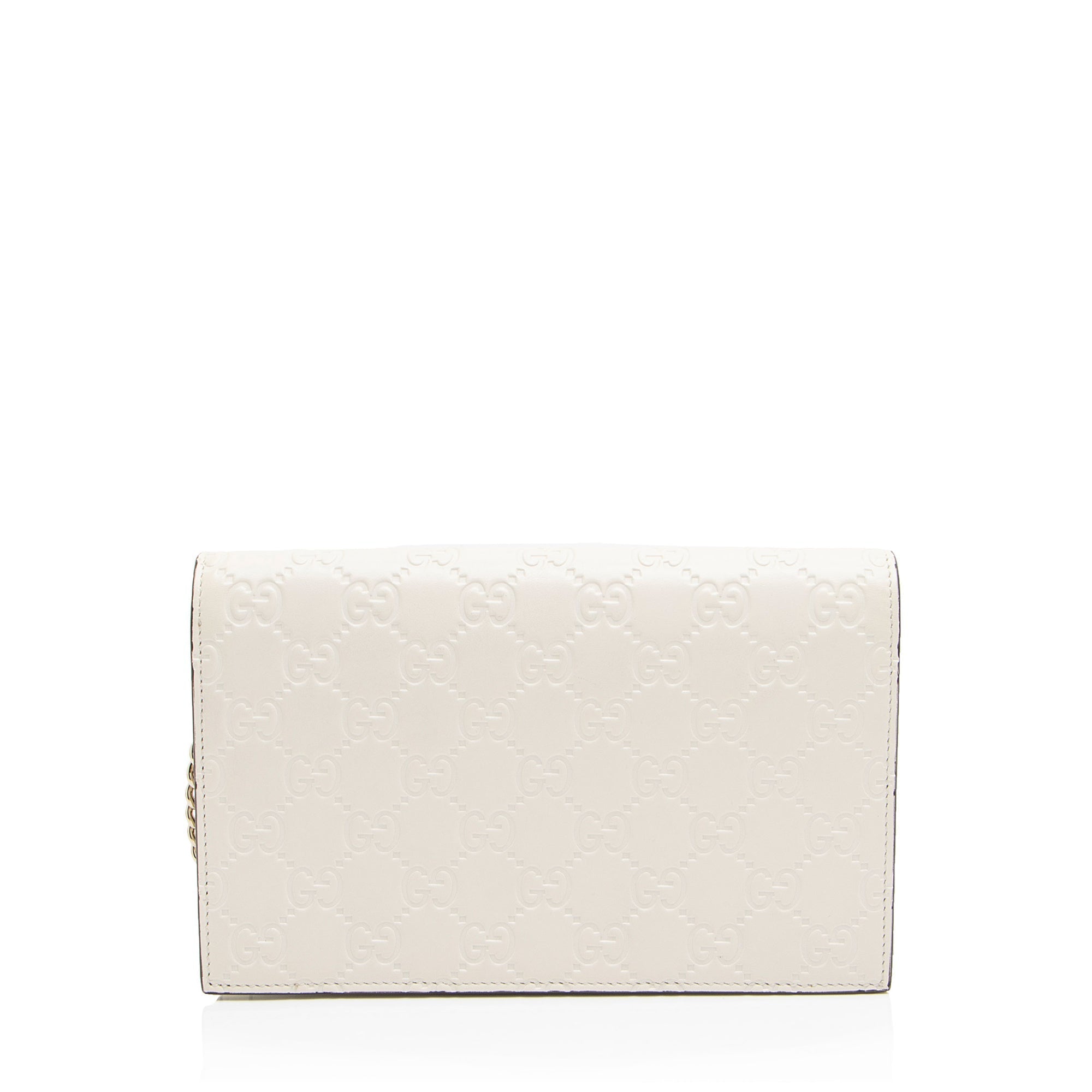 Gucci Guccissima Leather Signature Bow Mini Wallet on Chain