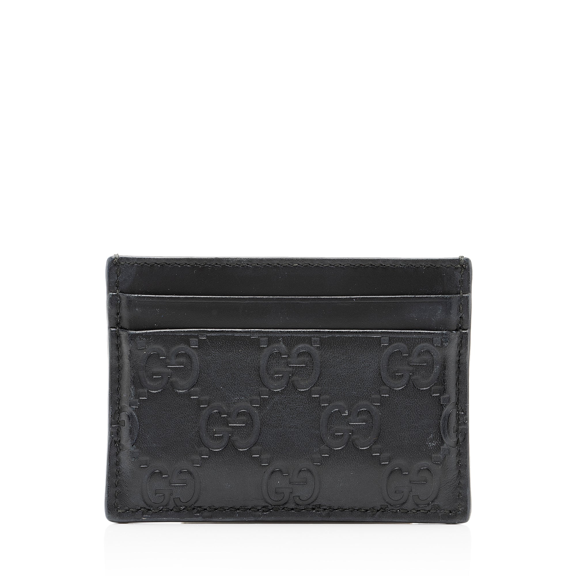 Gucci Guccissima Leather Signature Card Case (SHF-DJGb1D)