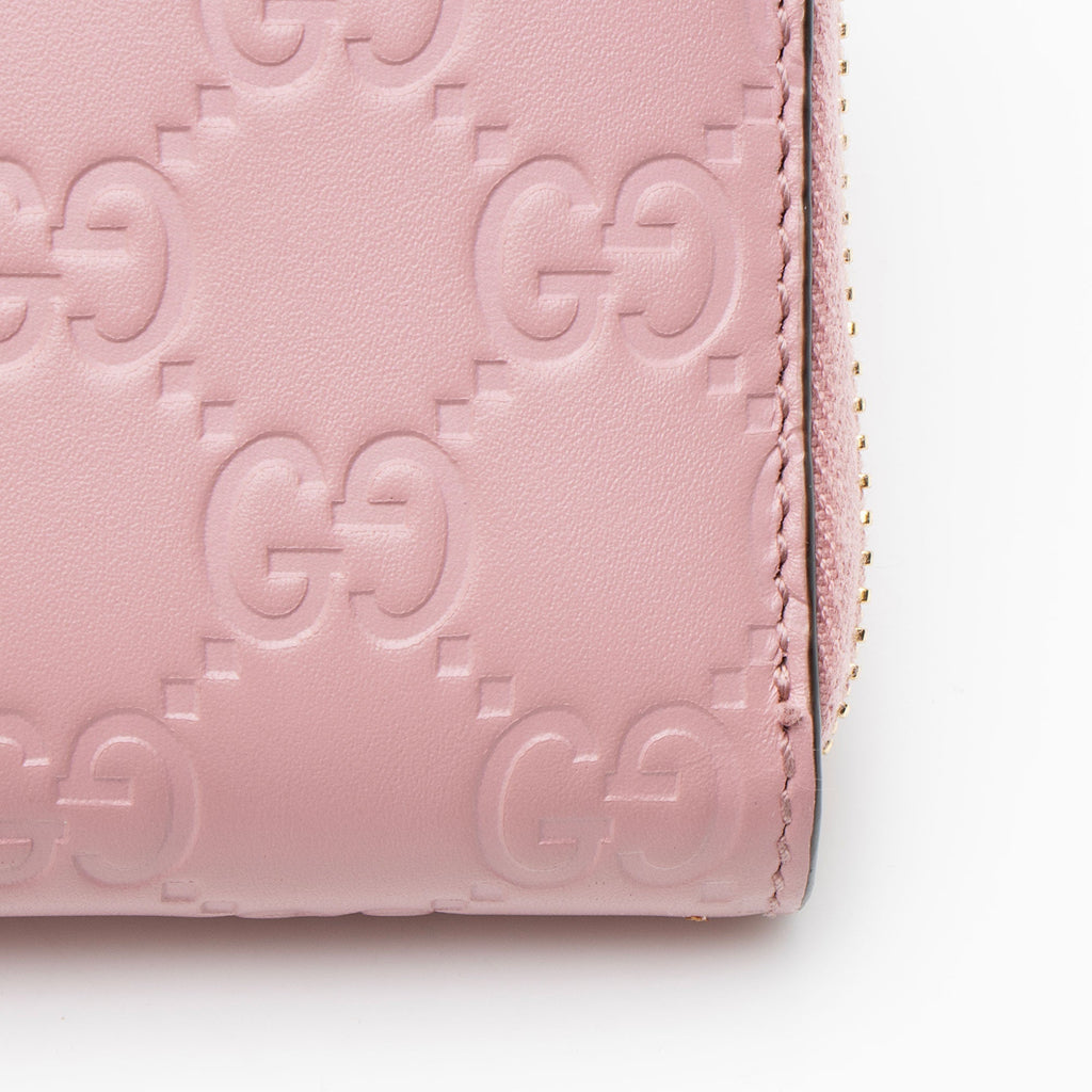 Gucci Guccissima Leather Signature Zip Around Wallet