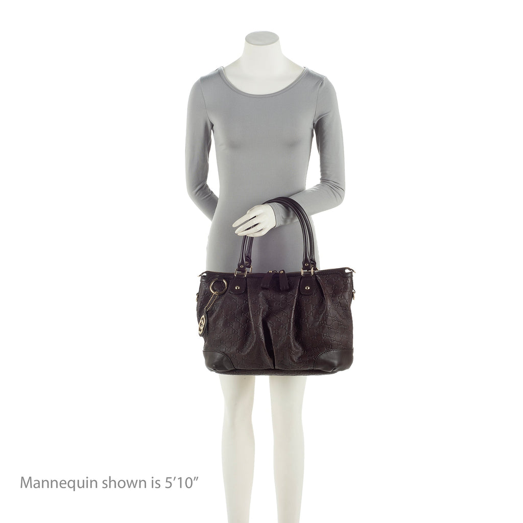 Gucci Guccissima Leather Sukey Top Handle Large Satchel (SHF-23263)