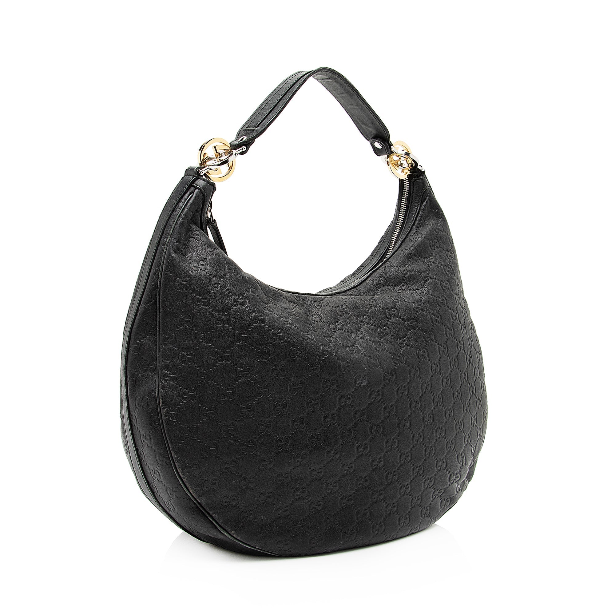 Gucci Guccissima Leather Twins Medium Hobo (SHF-23161)