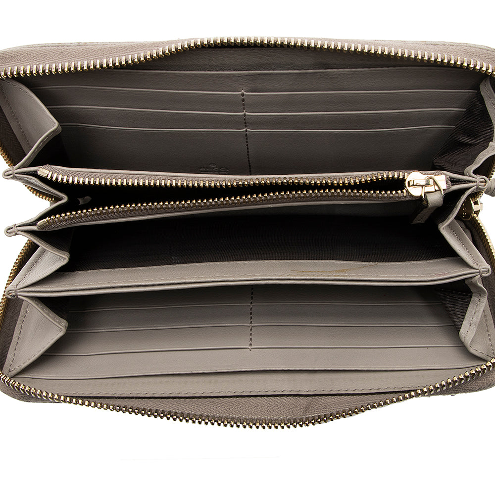 Gucci Guccissima Leather Zip Around Wallet - FINAL SALE (SHF-18997)