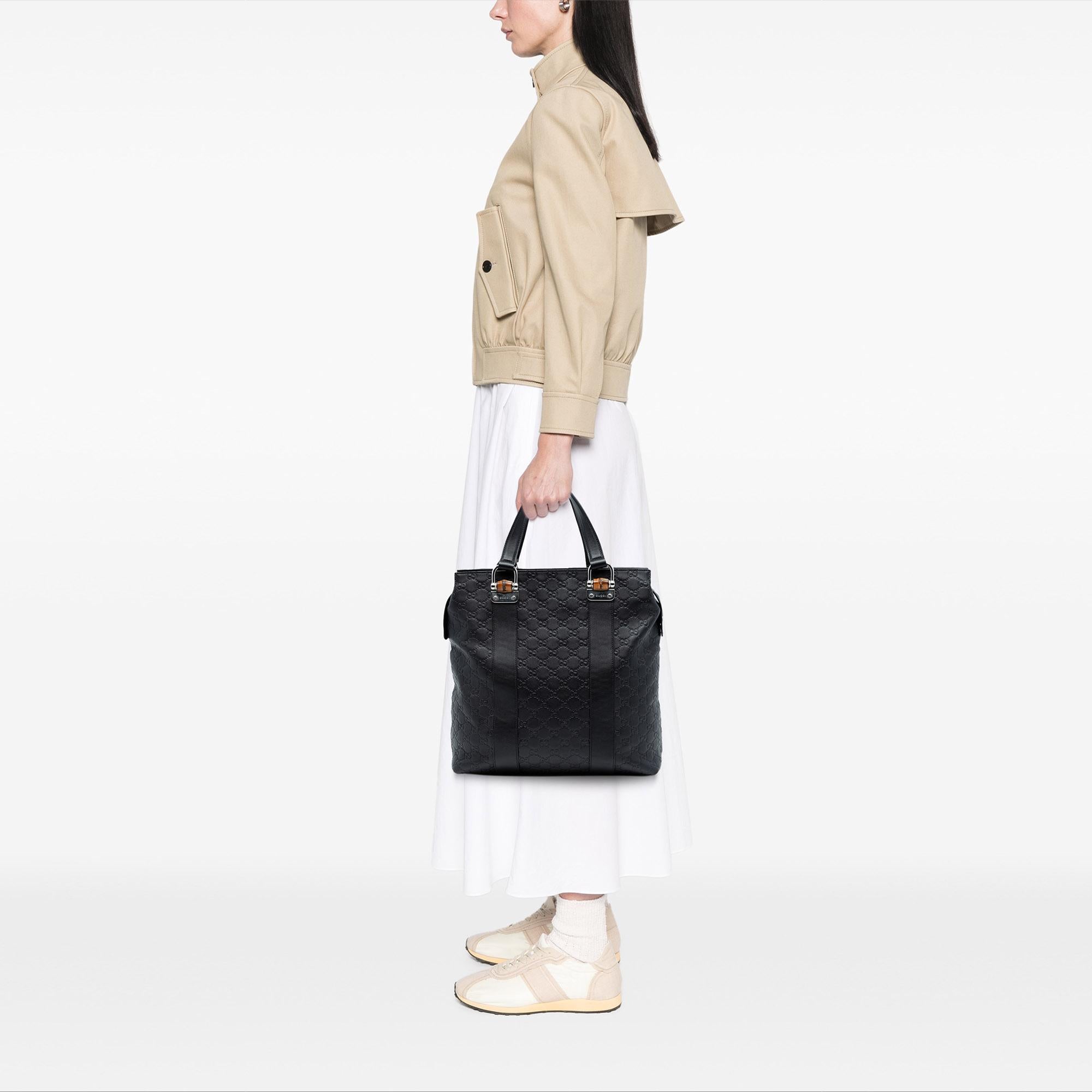 Gucci Guccissima TLBder Bamboo Bar Tote