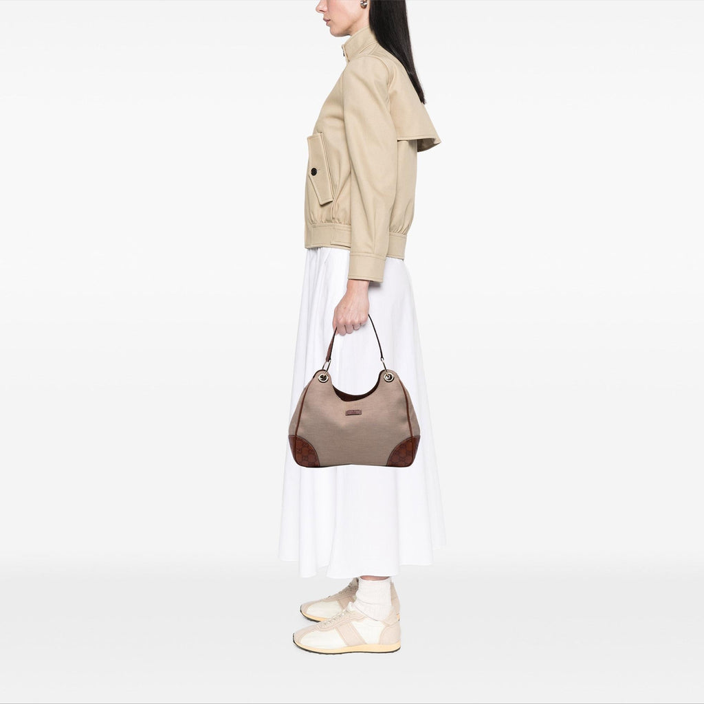 Gucci Guccissima Trimmed Canvas Colbert Shoulder Bag