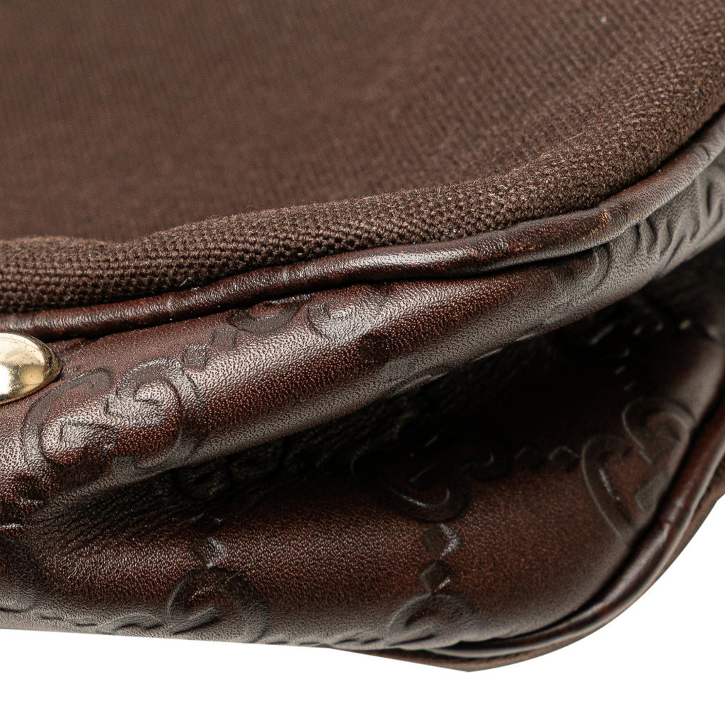Gucci Guccissima Trimmed Canvas Shoulder Bag