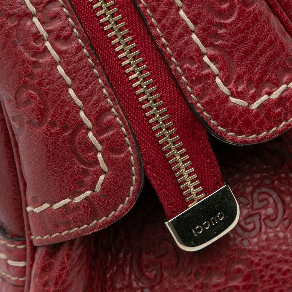 Gucci Guccissima Trimmed Leather Signoria Handbag