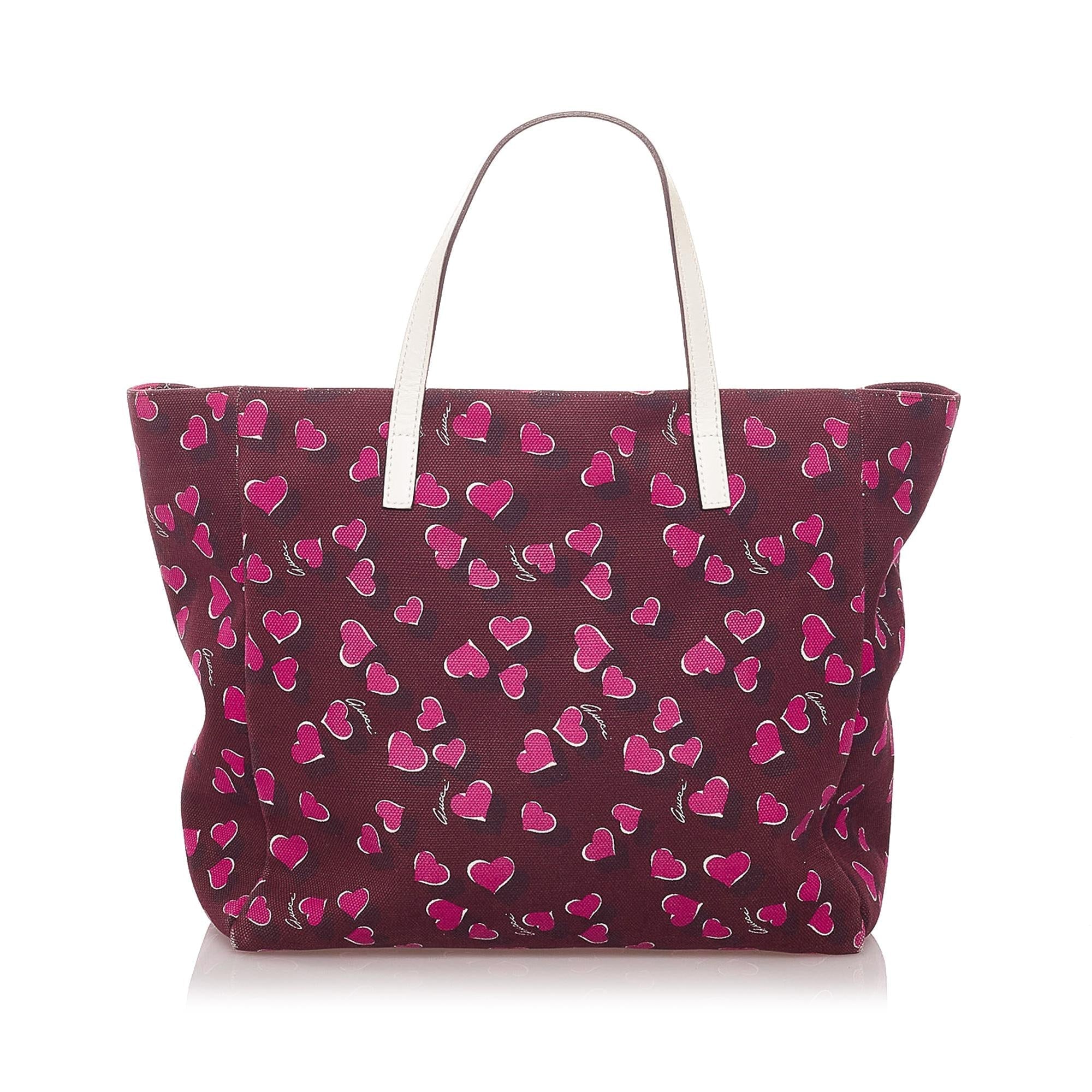 Gucci Heartbeat Canvas Tote Bag (SHG-29133)