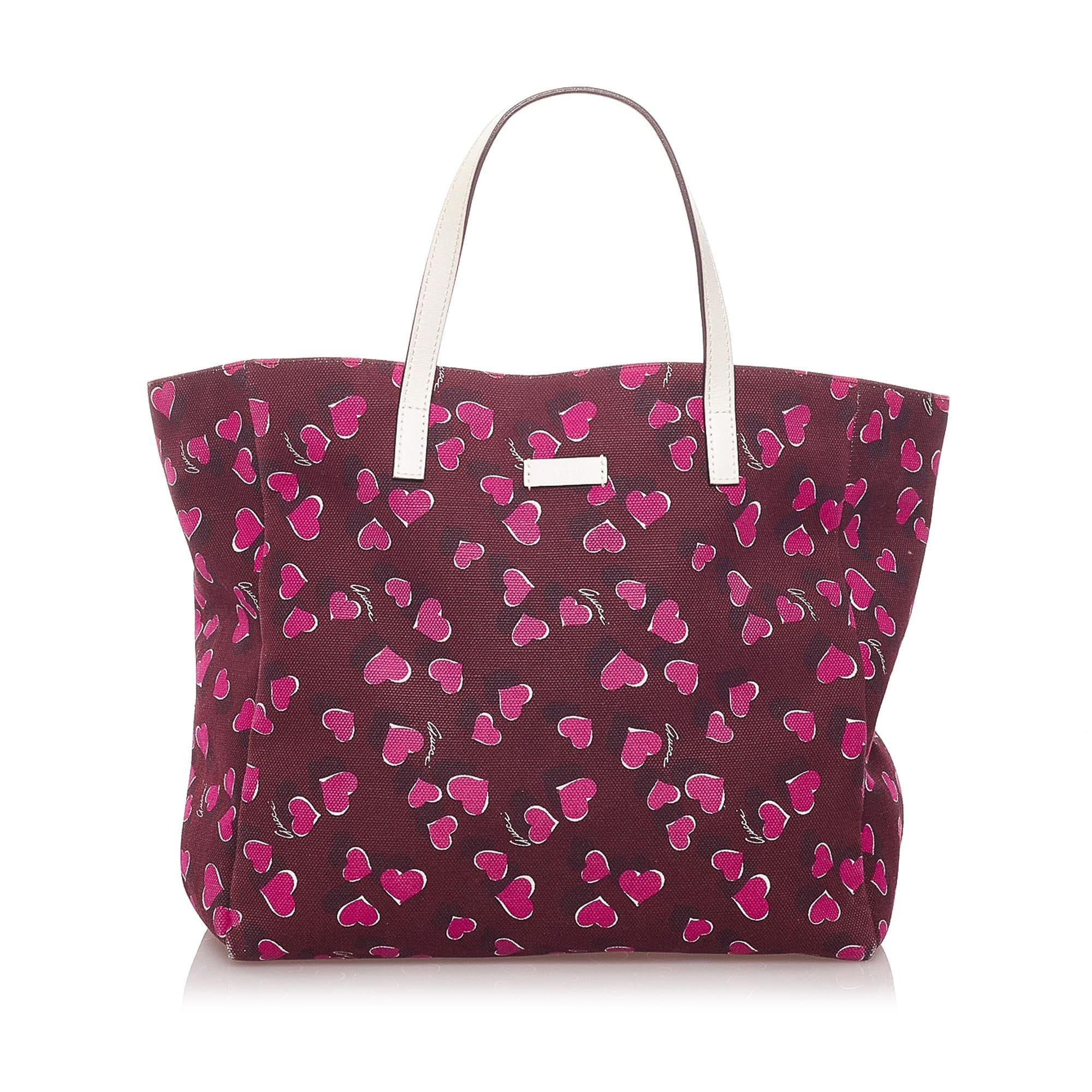 Gucci Heartbeat Canvas Tote Bag (SHG-29133)