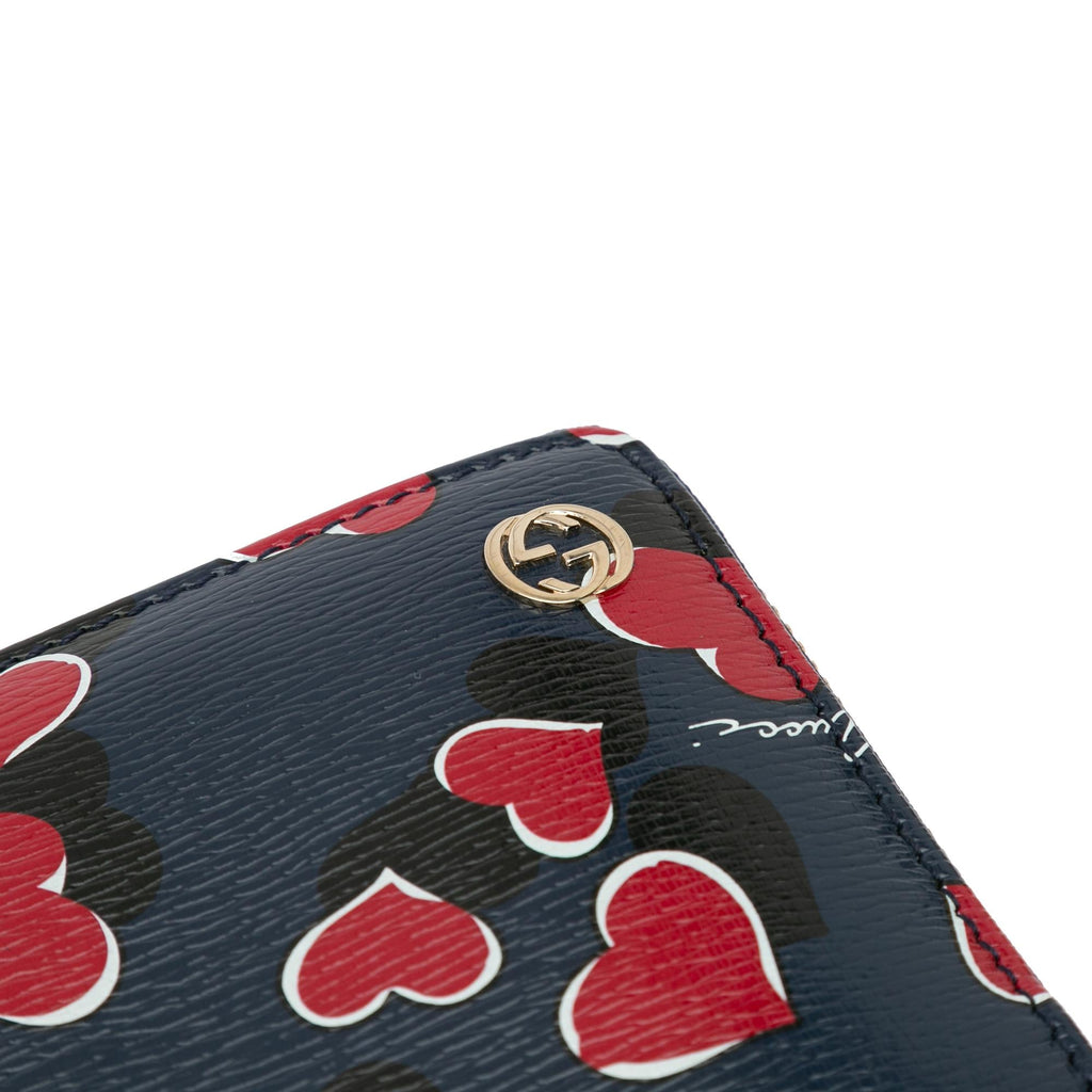 Gucci Heartbeat Leather Zip Around Long Wallet (SHG-zxOFLt)