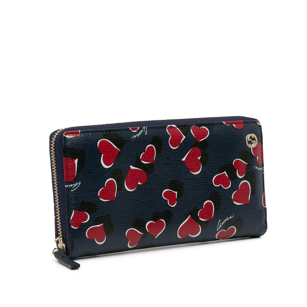 Gucci Heartbeat Leather Zip Around Long Wallet (SHG-zxOFLt)