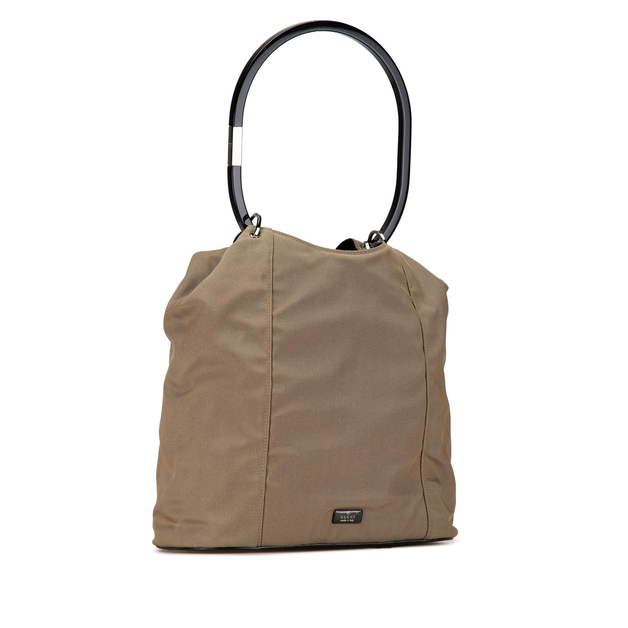 Gucci Hoop Canvas Handbag (SHG-THja71)