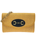 Gucci Horsebit 1955 Raffia Chain Bag (SHG-Ghy2mt)
