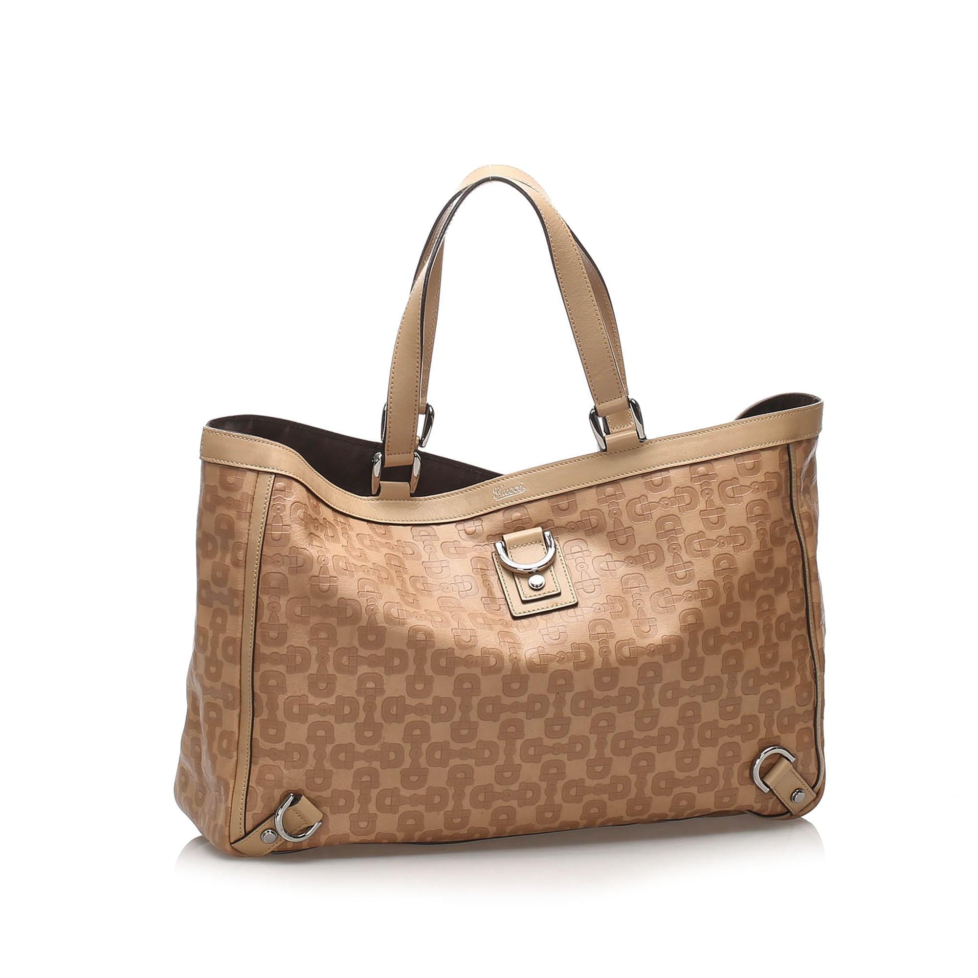 Gucci Horsebit Abbey D-Ring Leather Tote Bag (SHG-21857)