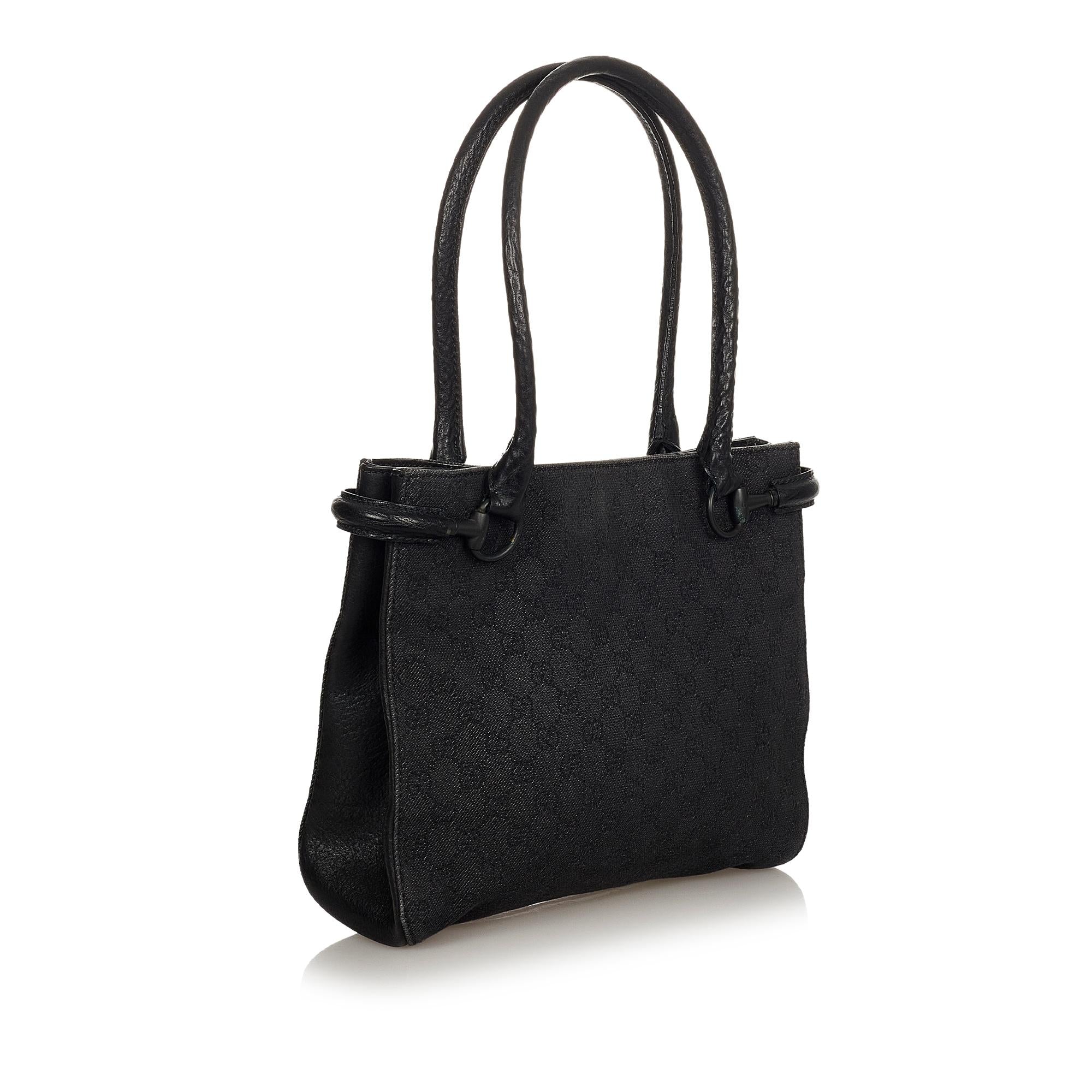 Gucci Horsebit Canvas Shoulder Bag (SHG-24513)