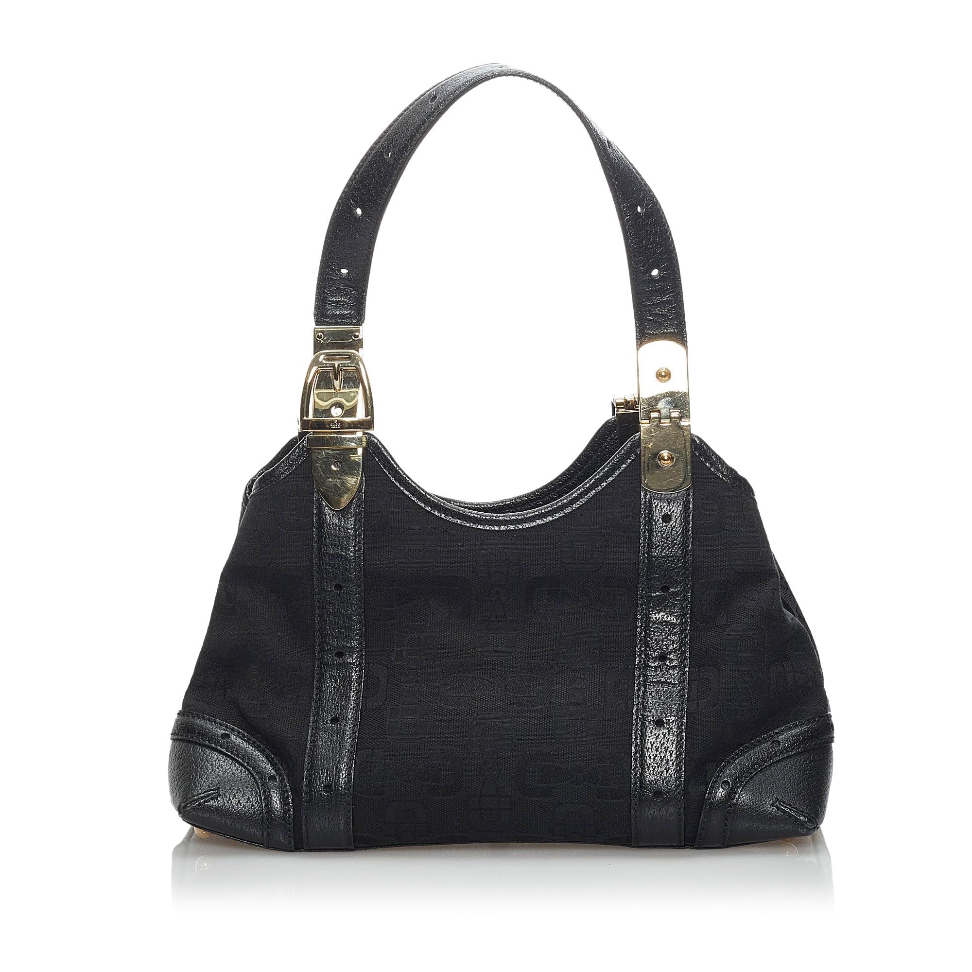 Gucci Horsebit Canvas Shoulder Bag (SHG-34217)