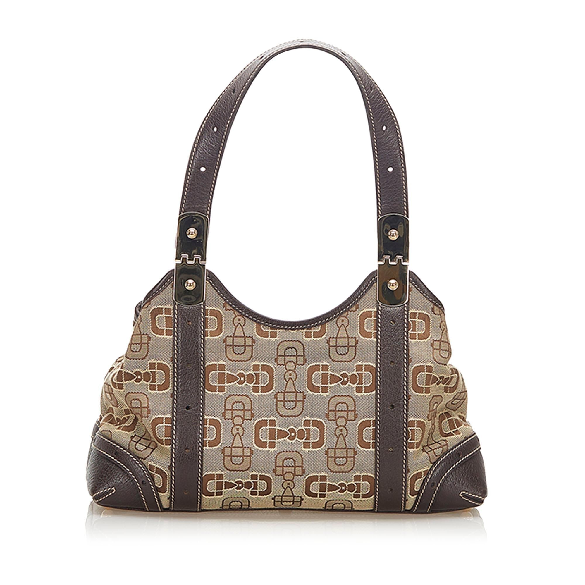 Gucci Horsebit Canvas Shoulder Bag (SHG-37760)
