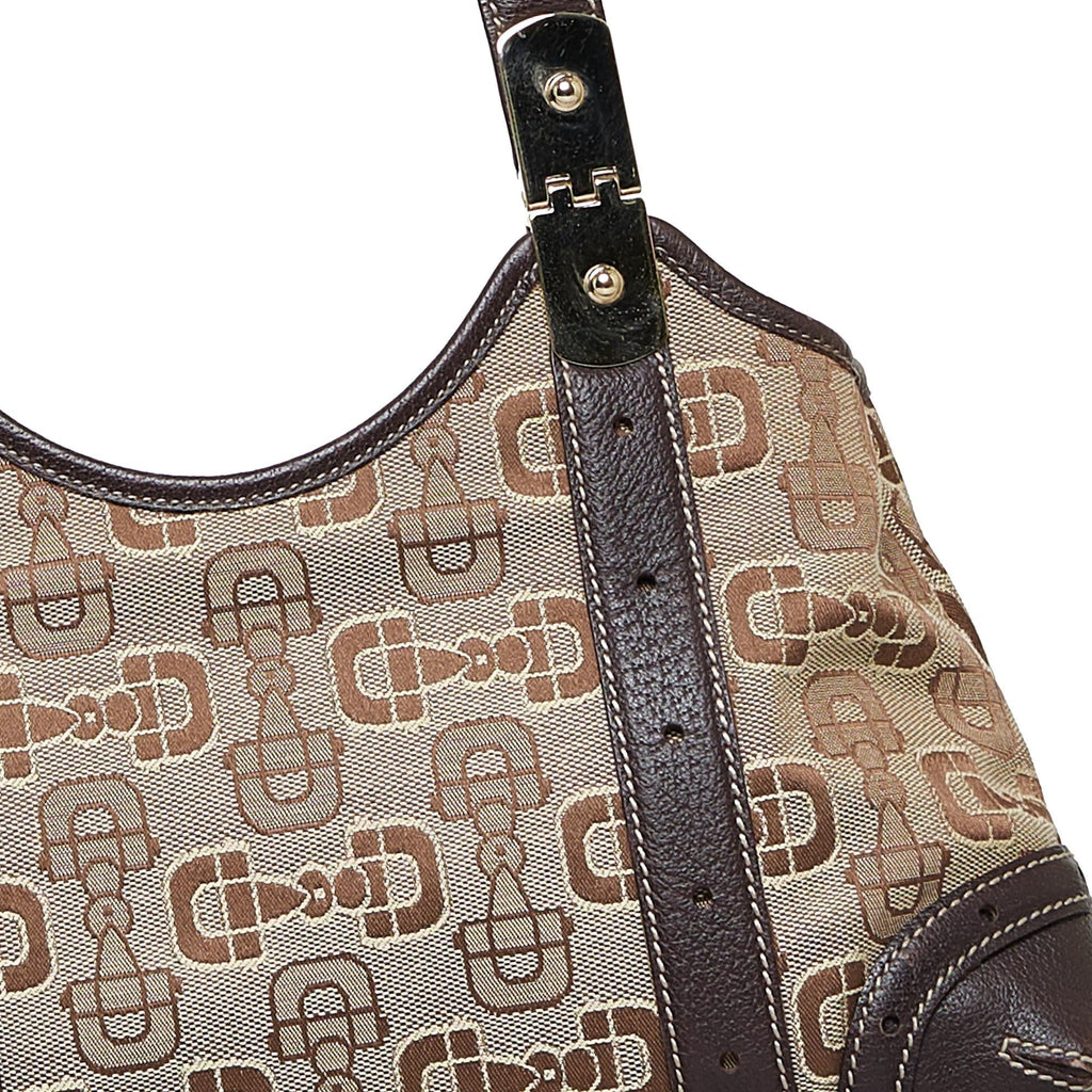 Gucci Horsebit Canvas Shoulder Bag (SHG-NMG11x)