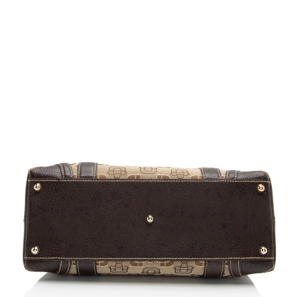 Gucci Horsebit Canvas Shoulder Bag (SHF-t8v4XG)
