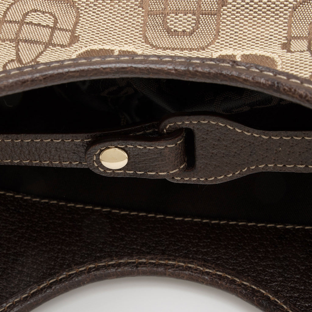 Gucci Horsebit Canvas Shoulder Bag (SHF-t8v4XG)