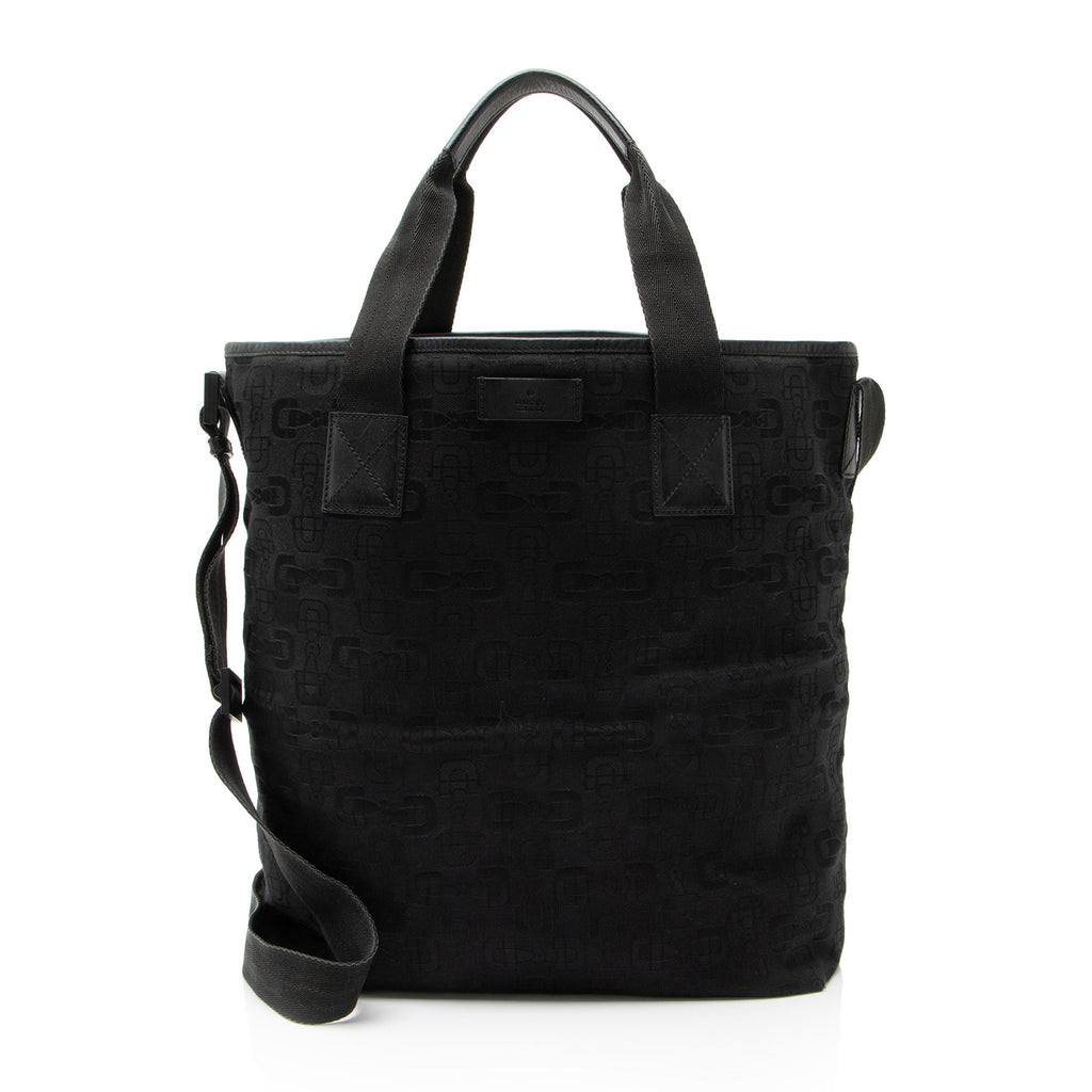 Gucci Horsebit Canvas Tall Tote