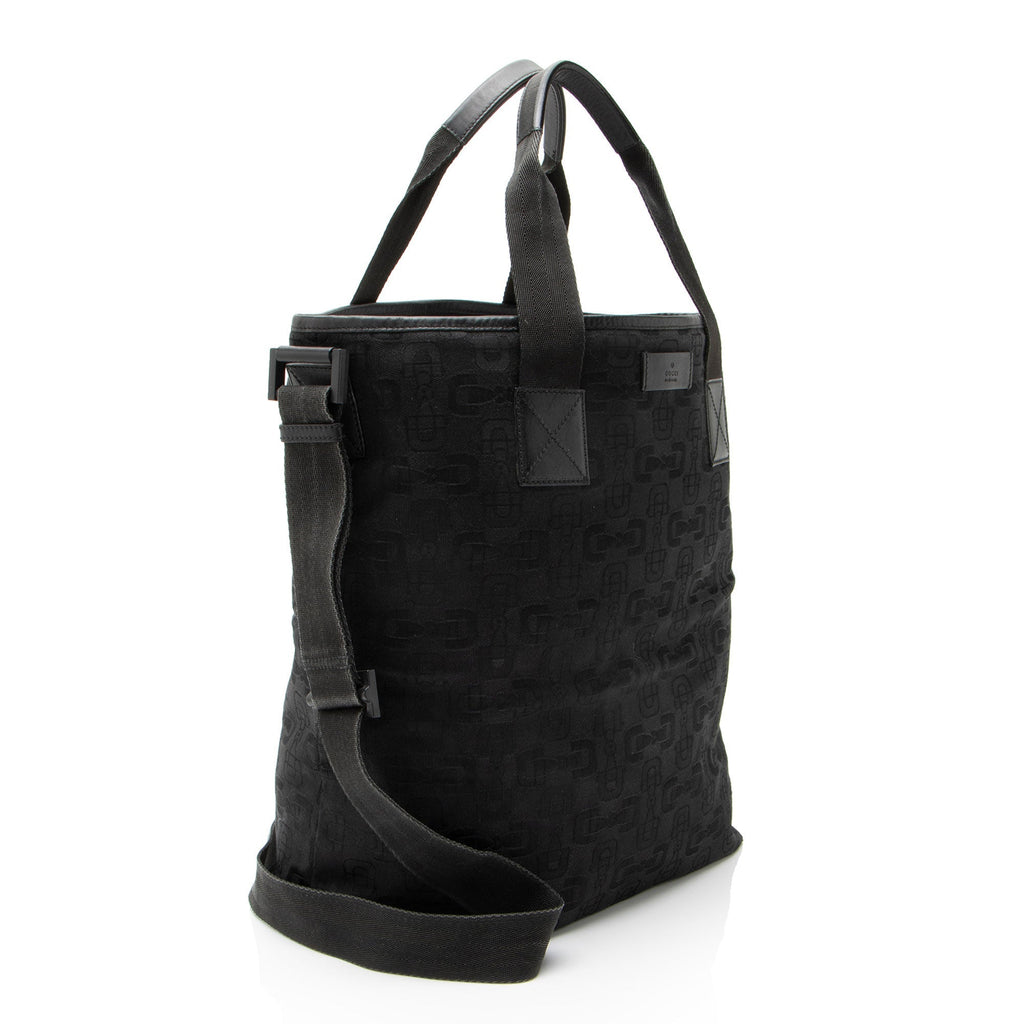 Gucci Horsebit Canvas Tall Tote