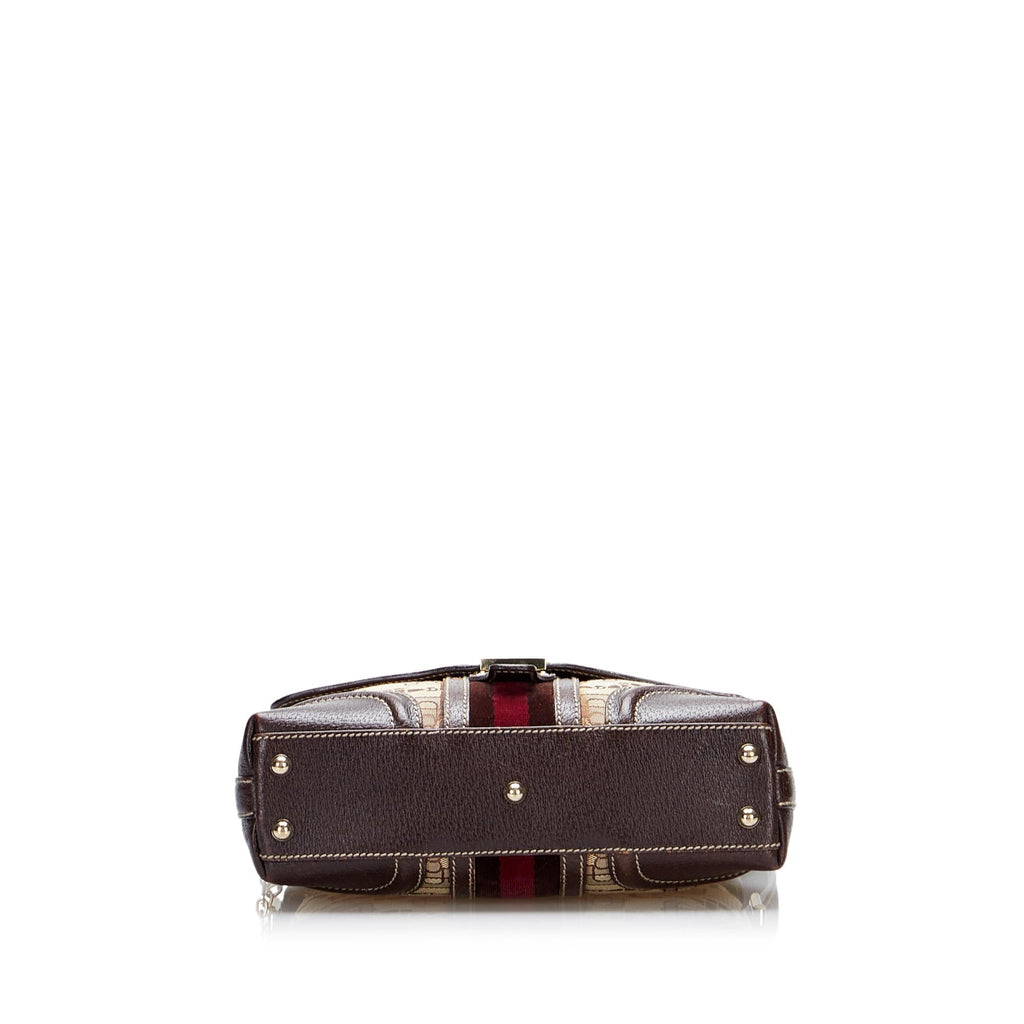 Gucci Horsebit Canvas Web Treasure Shoulder Bag (SHG-DaSmAf)