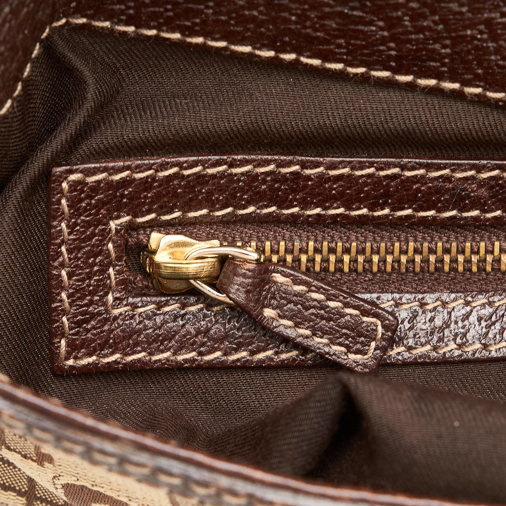 Gucci Horsebit Canvas Web Treasure Shoulder Bag (SHG-DaSmAf)