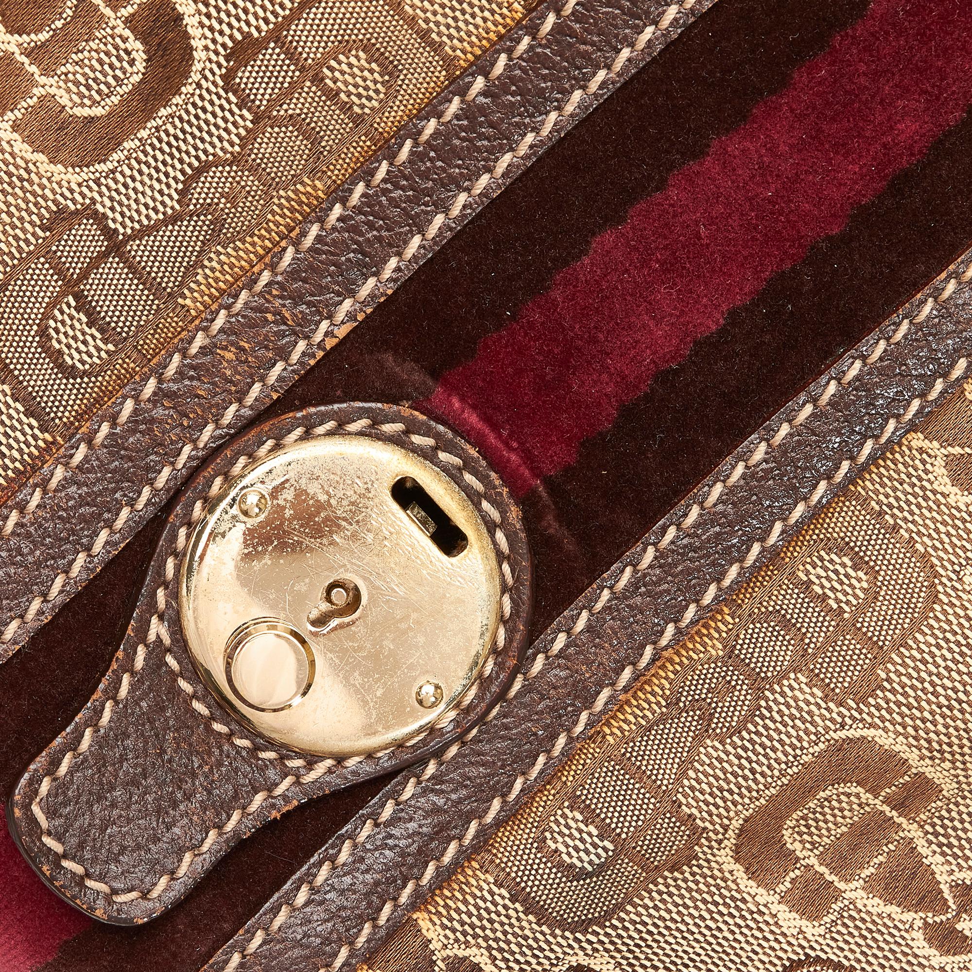 Gucci Horsebit Canvas Web Treasure Shoulder Bag (SHG-DaSmAf)