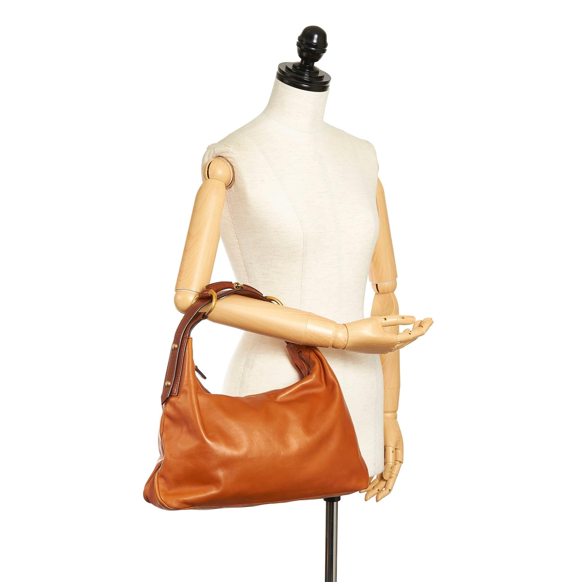 Gucci Horsebit Chain Leather Hobo (SHG-33685)