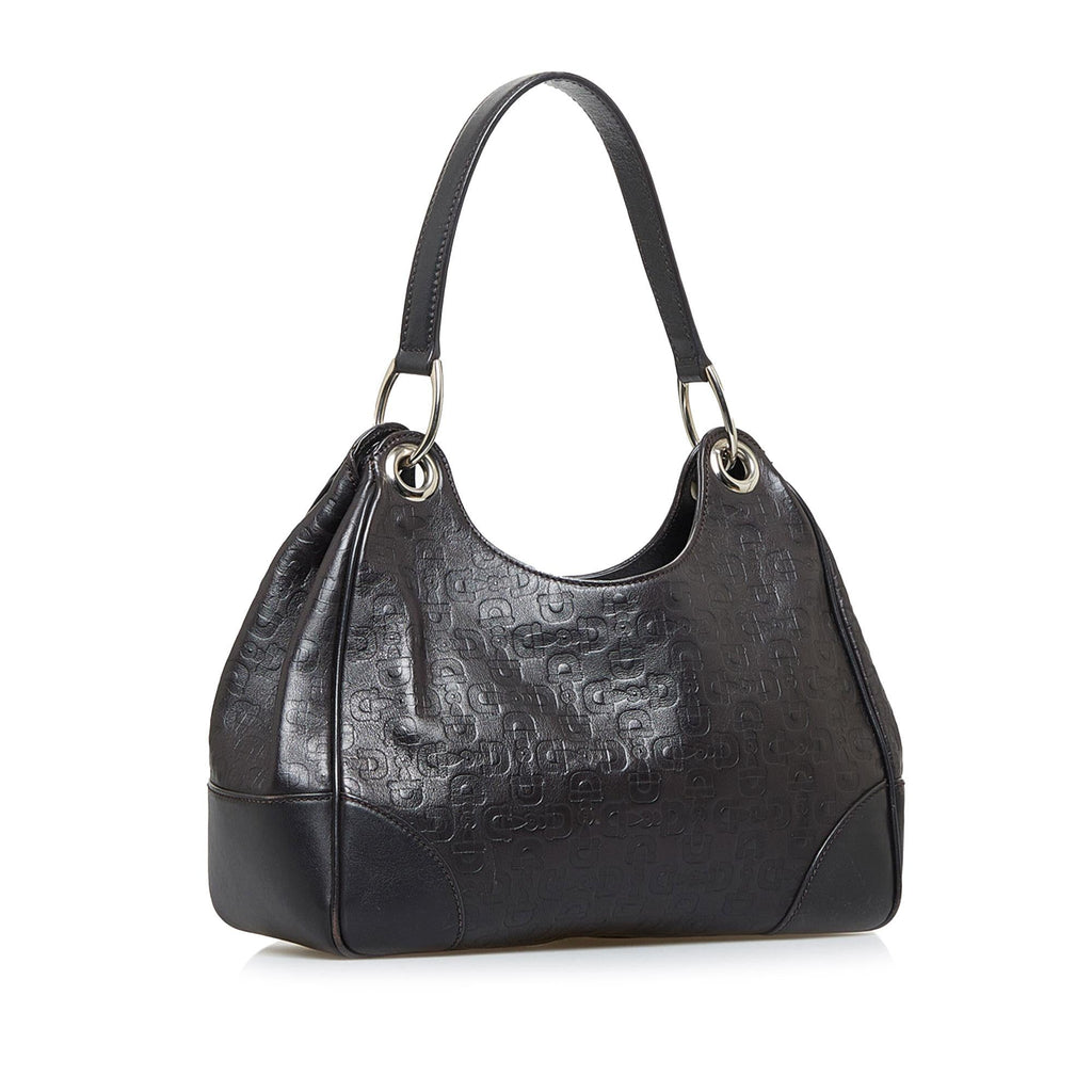 Gucci Horsebit Embossed Leather Shoulder Bag (SHG-96c9Qj)