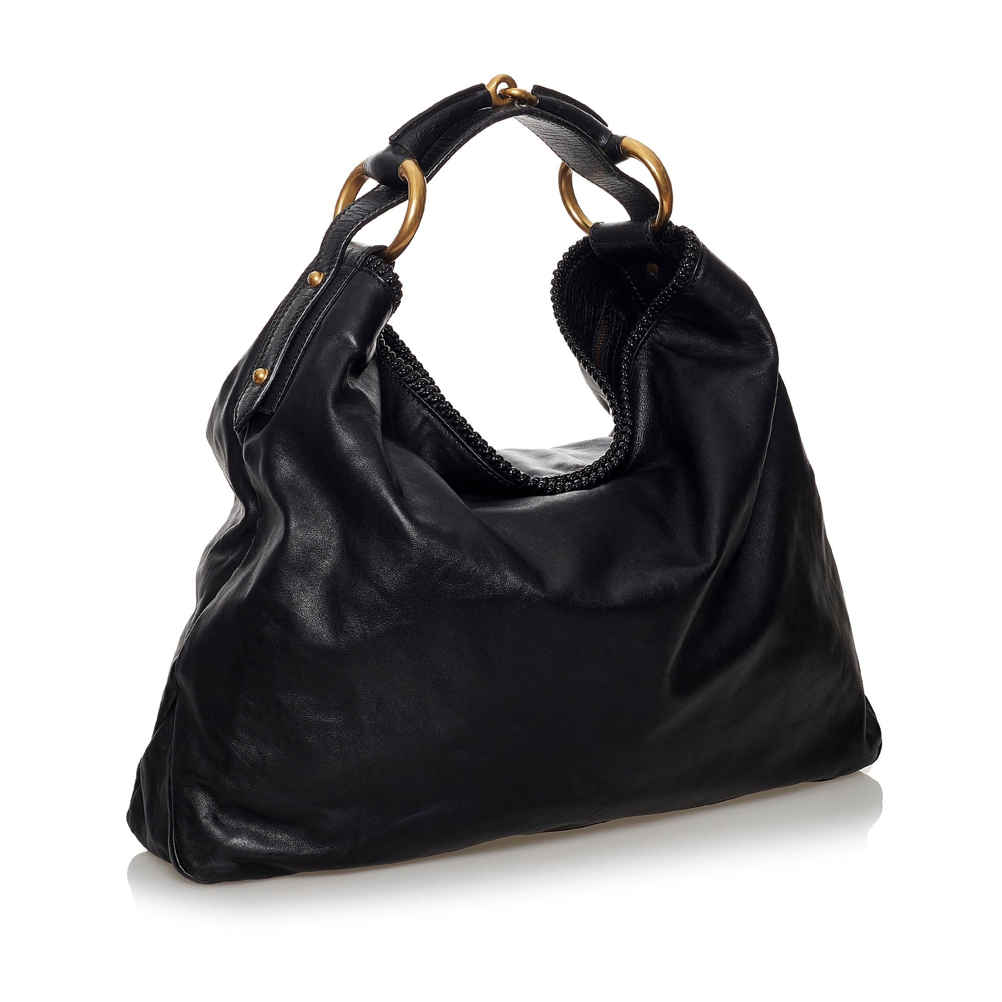 Gucci Horsebit Hobo Leather Tote (SHG-30946)