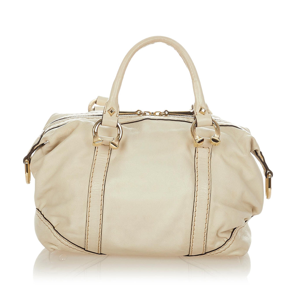 Gucci Horsebit Nail Leather Boston Bag (SHG-24725)