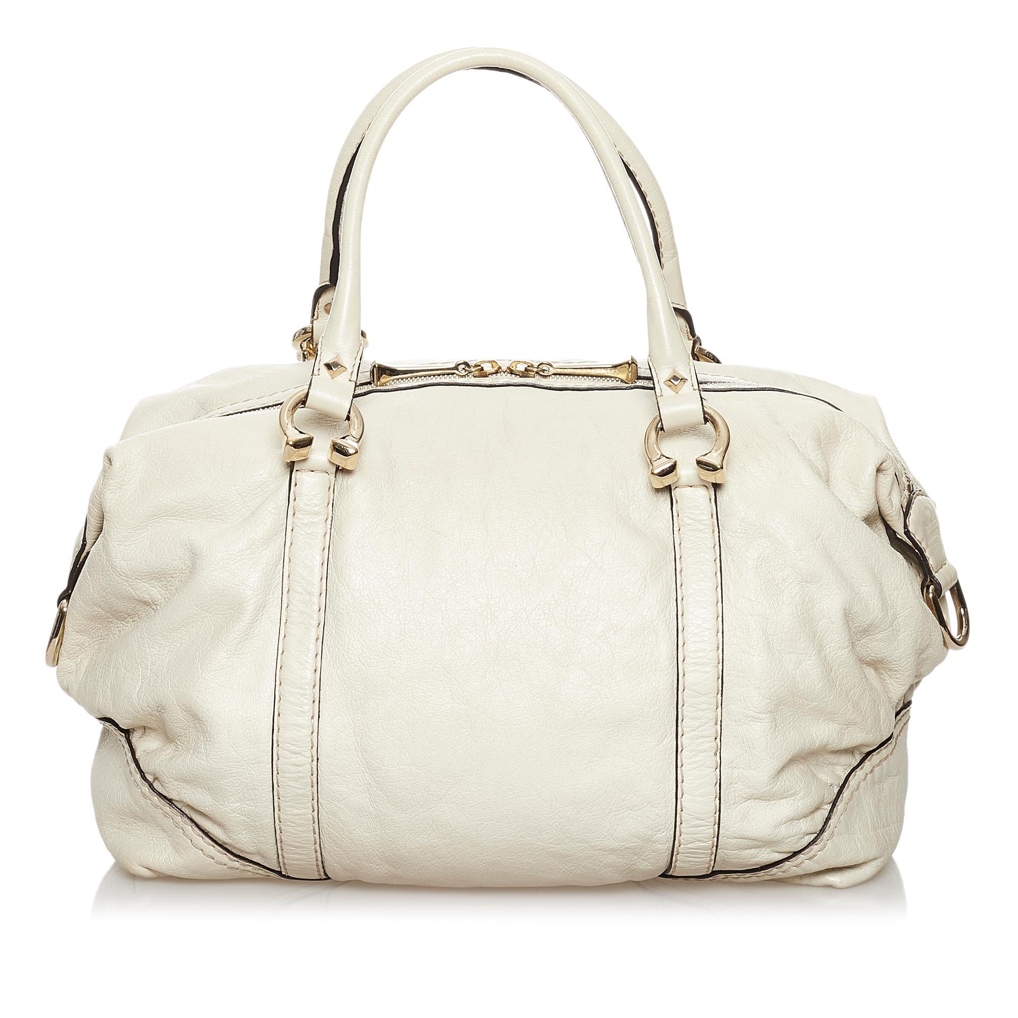 Gucci Horsebit Nail Leather Boston Bag (SHG-37230)