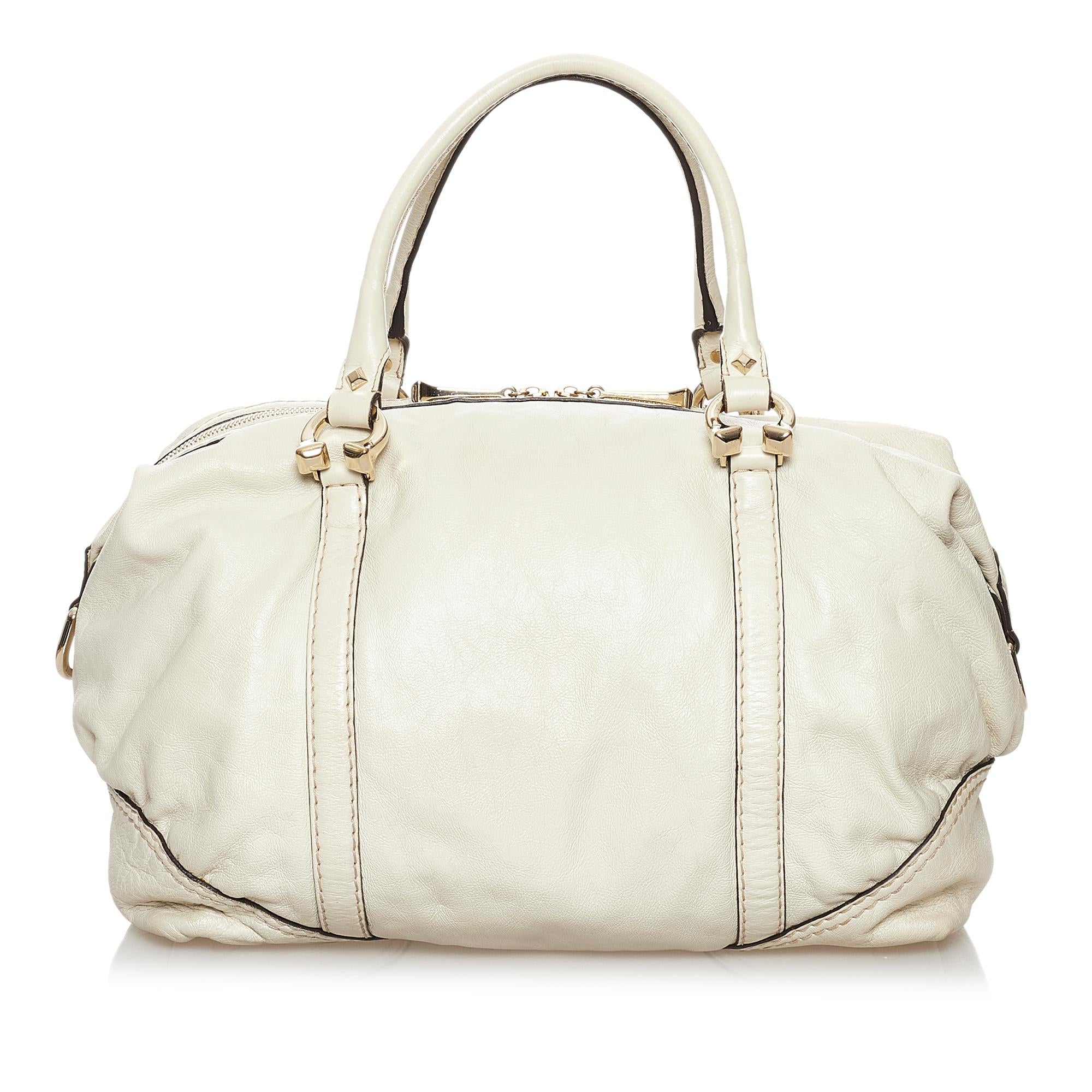 Gucci Horsebit Nail Leather Boston Bag (SHG-37230)