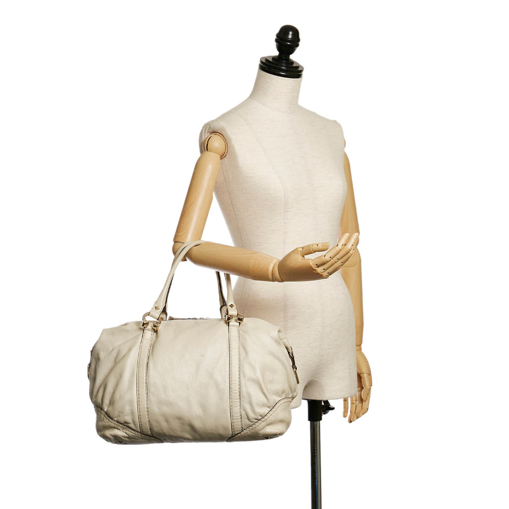 Gucci Horsebit Nail Leather Boston Bag (SHG-37230)