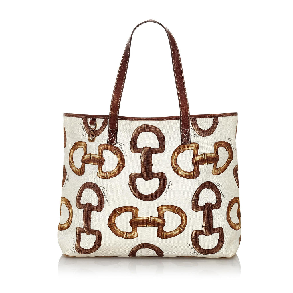 Gucci Horsebit Print Canvas Tote Bag (SHG-29942)
