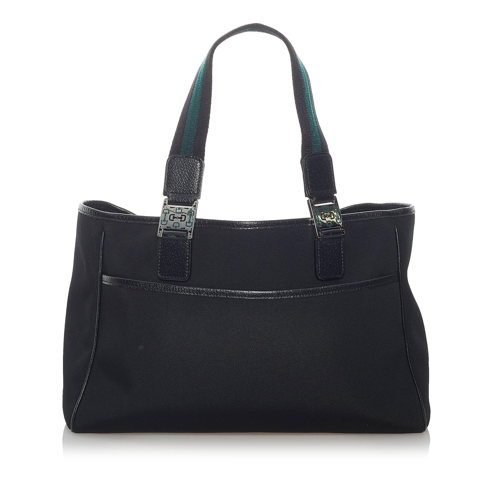 Gucci Horsebit Web Canvas Handbag (SHG-fpGZRl)
