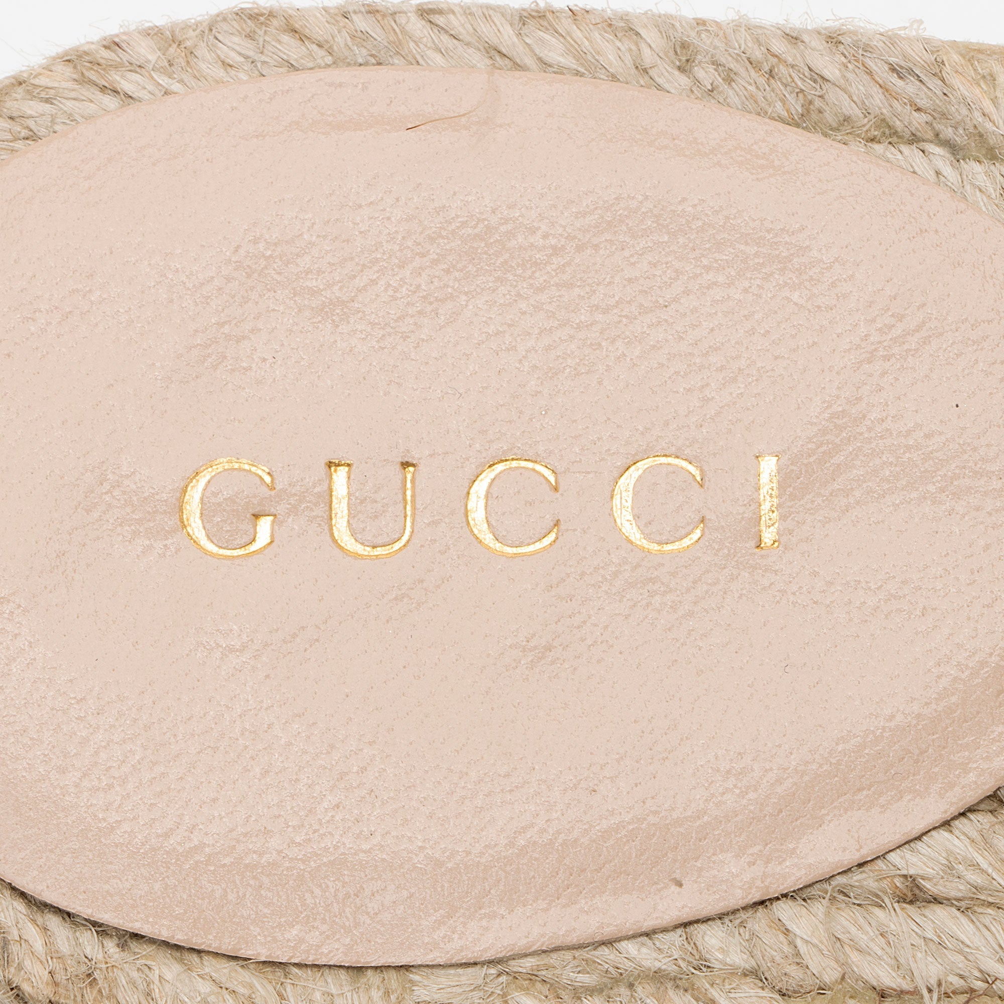 Gucci Canvas Embroidered Interlocking G Pilar Espadrille Slides - Size 6 / 36